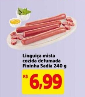 Mercado Extra Linguica mista cozida defumada Fininha Sadia 240g oferta