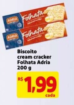Mercado Extra Biscoito Cream Cracker Folhata Adria 200g oferta
