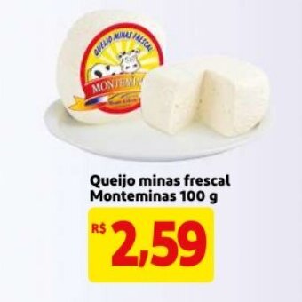 Mercado Extra Queijo minas frescal Monteminas 100g oferta