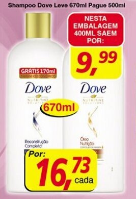 Supermercados Guanabara Shampoo Dove Leve 670ml Pague 500ml oferta