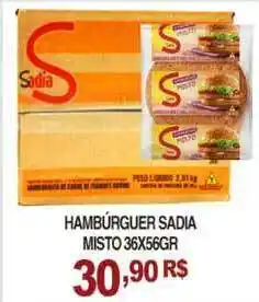 Mercadão Atacadista Hambúrguer Sadia Misto 36x56g oferta