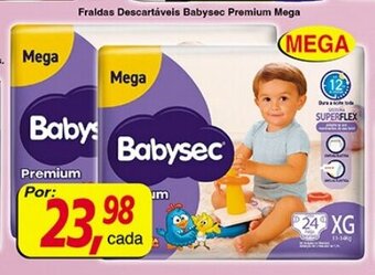 Supermercados Guanabara Fraldas Descartaveis Babysec Premium Mega oferta
