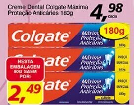 Supermercados Guanabara Creme dental Colgate maxima Protecao Anticaries 180g oferta