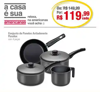 Lojas Americanas Conjunto De Panelas Antiaderente Panelux oferta