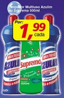 Limpador Multiuso azulim ou Suprema 500ml