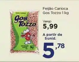 Apoio Mineiro Feijão Carioca Gos Tozzo 1kg oferta