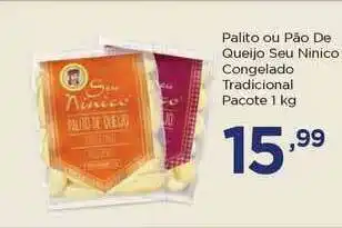 Apoio Mineiro Palito Ou Pão De Queijo Seu Ninico Congelado Tradicional 1kg oferta