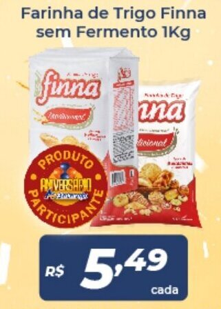 Atakarejo Farinha de Trigo Finna Sem Fermento 1kg oferta