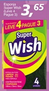 Supermercados Guanabara Esponja Super Wish (leve 4 pague 3) oferta