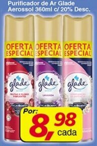 Supermercados Guanabara Purificador de Ar Glade Aerossol 360ml c/ 20% Desc, oferta