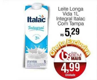 Supermercado Bem Barato Leite longa vida integral italac com tampa oferta