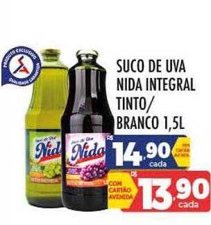 Supermercados Avenida Suco de uva nida integral tinto branco oferta