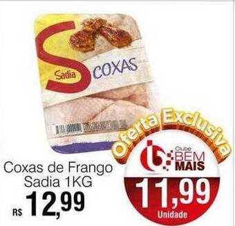 Supermercado Bem Barato Coxas de frango sadia oferta