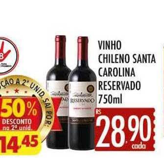 Supermercados Avenida Vinho chileno santa carolina reservado oferta