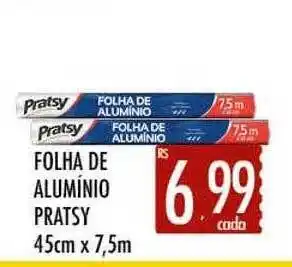 Supermercados Avenida Folha de aluminio pratsy 45cm x 7.5m oferta