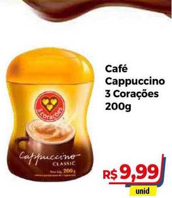 Hiper Moreira Café Cappuccino 3 Corações 200g oferta