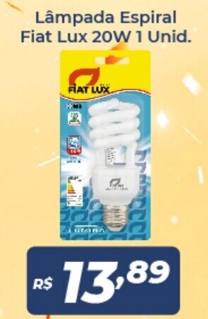 Lampada Espiral Fiat lux 20W 1 Unid.