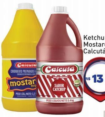 Tonin Superatacado Ketchup 3,40kg ou mostarda 3,20kg calcutá oferta