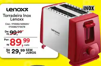 Casa e Vídeo Torradeira Inox Lenoxx oferta