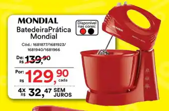 Casa e Vídeo Batedeira Pratica Mondial oferta