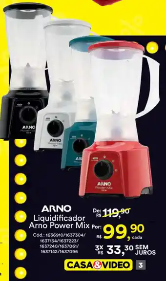 Casa e Vídeo Liquidificador Arno Power Mix oferta