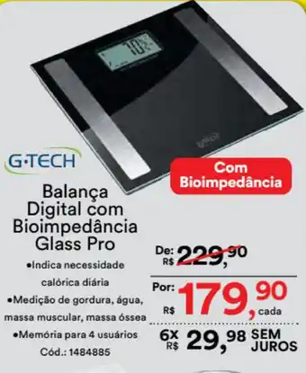 Casa e Vídeo Balanca Digital com Bioimpedancia Glass Pro oferta
