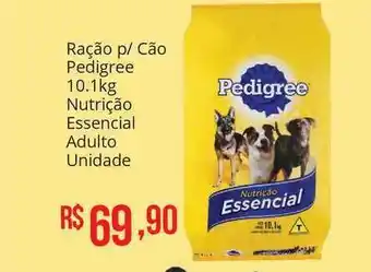 Mart Minas Ração P Cão Pedigree 10.1kg Nutrição Essencial Adulto Unidade oferta
