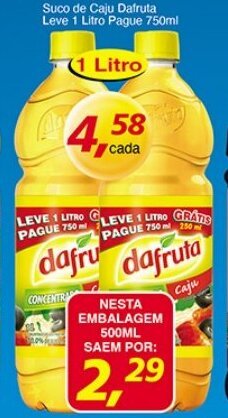 Supermercados Guanabara Suco de Caju Dafruta Leve 1L Pague 750ml oferta
