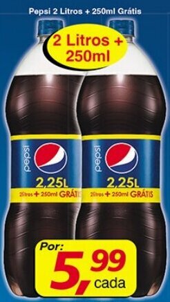 Supermercados Guanabara Pepsi 2L + 250ml Gratis oferta