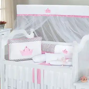 Lojas Havan Kit de berço 9 peças light yoyo baby - coroa rosa oferta