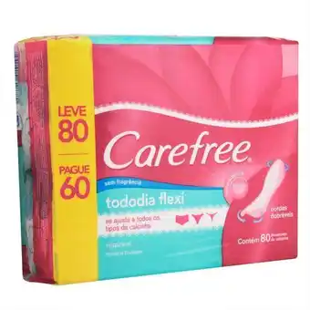 Carrefour Protetor diário carefree todo dia flexi sem perfume 80 unidades oferta