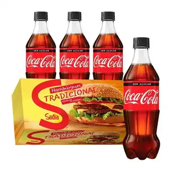 Carrefour Hambúrguer bovino 672 g sadia + coca-cola sem açúcar 600 ml oferta