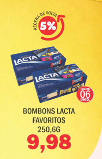 Supermercados Mendonça Bombons Lacta Favoritos 250.6g oferta