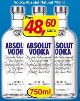Supermercados Guanabara Vodka Absolut Natural 750ml oferta