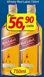 Supermercados Guanabara Whisky Red Label 750ml oferta