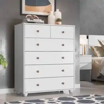 Comoda albatroz vittoria branco com 6 gavetas