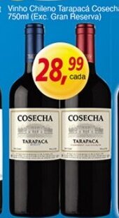 Supermercados Guanabara Vinho Chileno Tarapaca Cosecha 750ml oferta