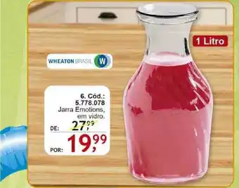 Quatro Estações Jarra Emotions Em Vidro Wheaton Brasil oferta
