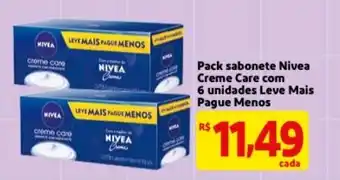 Mercado Extra Pack Sabonete Nivea Cream Care com 6 unidades Leve Mais Pague Menos oferta