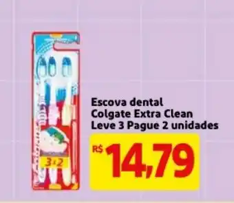 Mercado Extra Escova dental Colgate Extra Clean Leve 3 Pague 2 unidades oferta