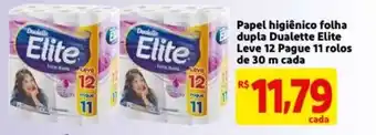 Mercado Extra Papel Higiénico folha dupla Dualette Elite Lave 12 Pague 11 oferta