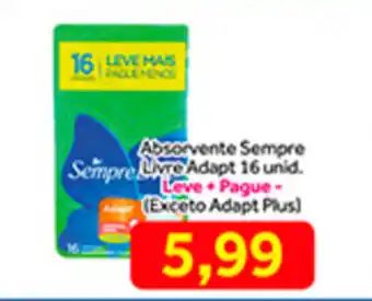 Shibata Supermercados Absorvente Sempre Livre Adapt 16 unid. oferta