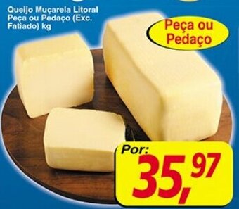 Supermercados Guanabara Queijo Mucarela Litoral peca pu pedaco 1kg oferta