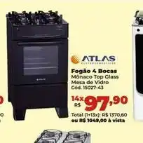 Lojas Becker Fogão 4 bocas oferta
