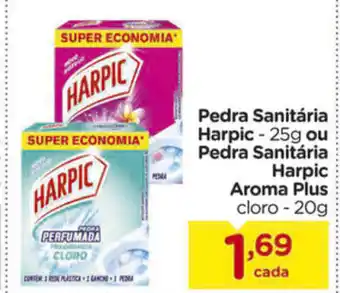 Carrefour Pedra Sanitaria Harpic 25g ou Pedra Sanitaria Harpic Aroma Plus 20g oferta