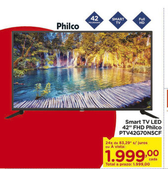 Carrefour smart TV LED 42" FHD Philco oferta