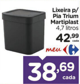 Carrefour Lixeira p/ Pia Trium Martiplast 4.7L oferta