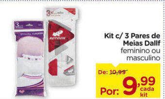 Kit c/ 3 Pares de Meias Dallf