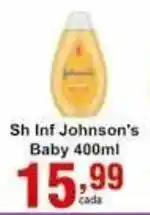 Rossi Supermercado Sh Inf Johnson's Baby 400ml oferta