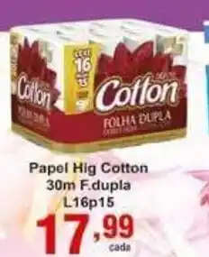 Rossi Supermercado Papel Hig Cotton 30m F.dupla L16 p15 oferta